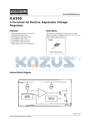 KA350 datasheet - 3-Terminal 3A Positive Adjustable Voltage Regulator
