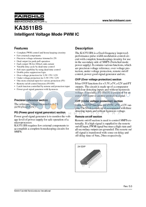 KA3511BS datasheet - Intelligent Voltage Mode PWM IC