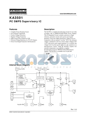 KA3501 datasheet - PC SMPS Supervisory IC