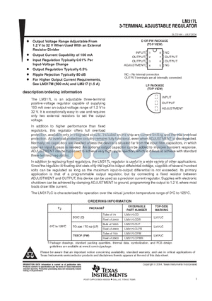 LM317LCLP datasheet - 3-TERMINAL ADJUSTABLE REGULATOR