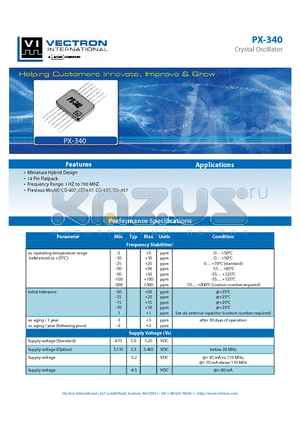 PX-3400-AAC-D datasheet - Crystal Oscillator