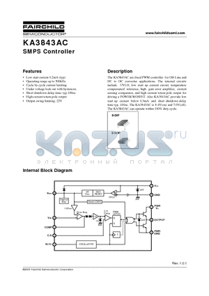 KA3843ACD datasheet - SMPS Controller