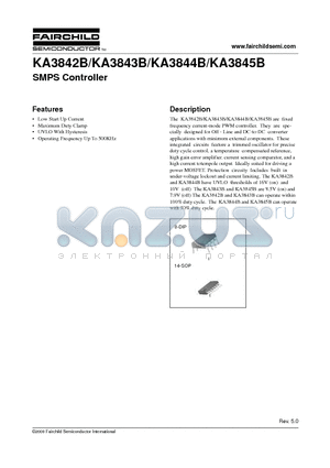 KA3845B datasheet - SMPS Controller