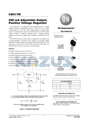 LM317M datasheet - Three-Terminal Adjustable Output Positive Voltage Regulator