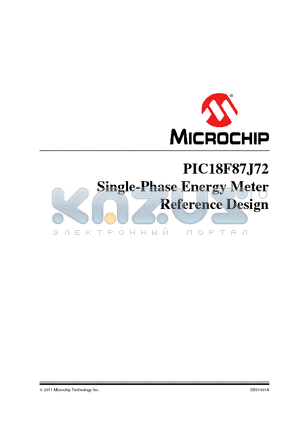 PIC18F87J72 datasheet - Single-Phase Energy Meter Reference Design