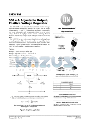 LM317MBSTT3 datasheet - 500 mA Adjustable Output, Positive Voltage Regulator