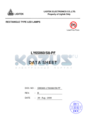 LY65060-S8-PF datasheet - RECTANGLE TYPE LED LAMPS