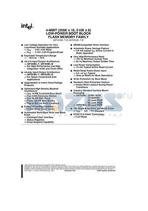 PA28F400BL-B150 datasheet - 4-MBlT (256K x 16, 512K x 8) LOW-POWER BOOT BLOCK FLASH MEMORY FAMILY