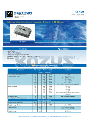 PX-4000-NBC-B datasheet - Clock Oscillator