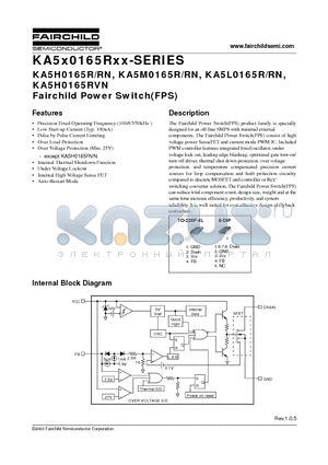 KA5L0165R datasheet - Fairchild Power Switch(FPS)