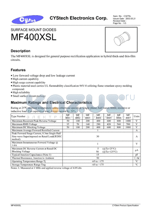 MF4007 datasheet - SURFACE MOUNT DIODES