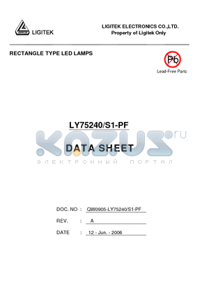 LY75240-S1-PF datasheet - RECTANGLE TYPE LED LAMPS
