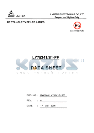 LY75341-S1-PF datasheet - RECTANGLE TYPE LED LAMPS
