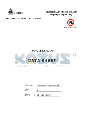 LY75341/S2-PF datasheet - RECTANGLE TYPE LED LAMPS