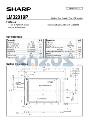 LM32019P datasheet - Medium Size Graphic Type LCD Module