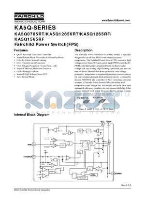 KA5Q12656RTTU datasheet - Fairchild Power Switch(FPS)