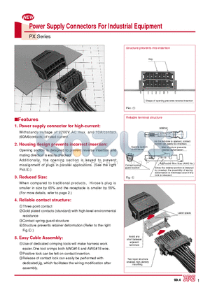 PX-4WS-CV datasheet - Power Supply Connectors For Industrial Equipment