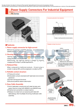 PX-4WS-CV datasheet - Power Supply Connectors For Industrial Equipment