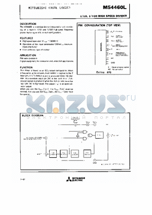 M54460L datasheet - 1/10, 1/100 HIGH SPEED DIVIDER