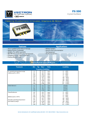 PX-5000-EAC-F datasheet - Crystal Oscillator