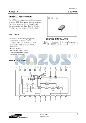 KA7307D datasheet - GENERAL DESCRIPTION