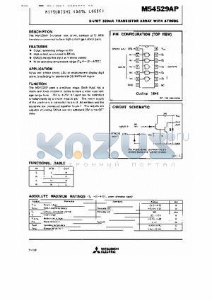 M54529AP datasheet - S-UNIT 320mA TRANSISTOR ARRAY WITH STORE