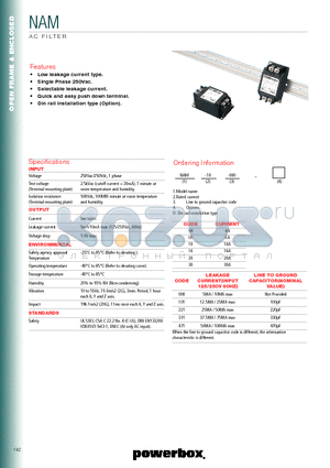 NAM-16-101 datasheet - AC FILTER