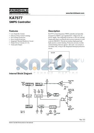KA7577 datasheet - SMPS Controller