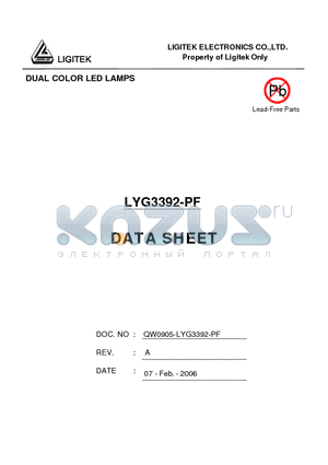 LYG3392-PF datasheet - DUAL COLOR LED LAMPS