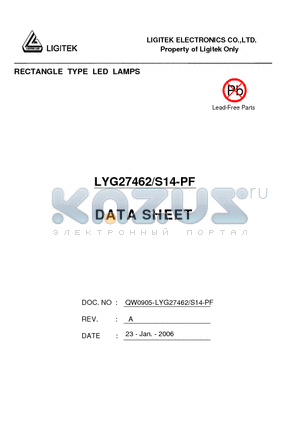 LYG27462/S14-PF datasheet - RECTANGLE TYPE LED LAMPS