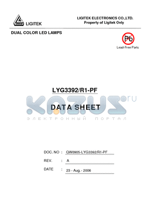 LYG3392-R1-PF datasheet - DUAL COLOR LED LAMPS