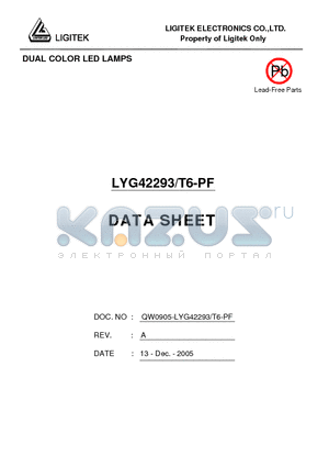LYG42293-T6-PF datasheet - DUAL COLOR LED LAMPS