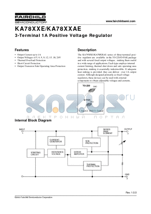 KA7805ER datasheet - 3-Terminal 1A Positive Voltage Regulator