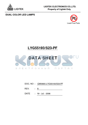 LYG55193/S23-PF datasheet - DUAL COLOR LED LAMPS