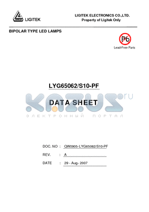 LYG65062-S10-PF datasheet - BIPOLAR TYPE LED LAMPS
