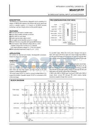 M54972 datasheet - Bi-CMOS 8-BIT SERIAL-INPUT LATCHED DRIVER