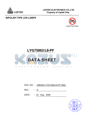 LYG75862/L8-PF datasheet - BIPOLAR TYPE LED LAMPS