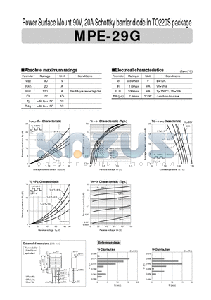 MPE-29G datasheet - Power Surface Mount 90V, 20A Schottky barrier diode in TO220S package