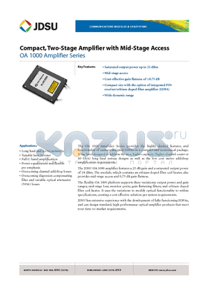 OAA-18F1000C9 datasheet - Compact,Two-Stage Amplifier with Mid-Stage Access