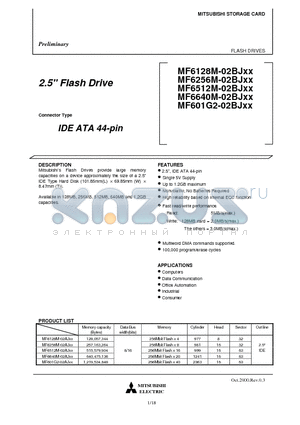 MF6640M-02BJXX datasheet - 2.5 Flash Drive