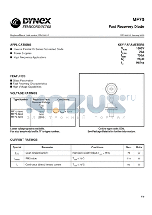 MF70-1200 datasheet - Fast Recovery Diode
