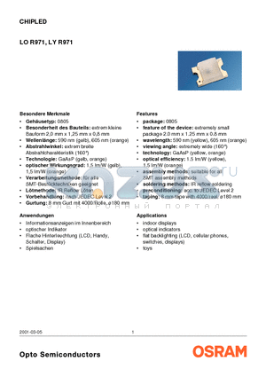 LYR971 datasheet - CHIPLED