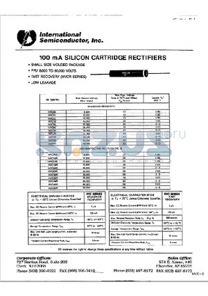HVC40R datasheet - 100mA SILICON CARTRIDGE RECTIFIERS