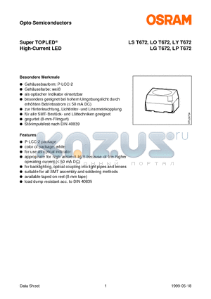 LYT672 datasheet - Super TOPLED / High-Current LED