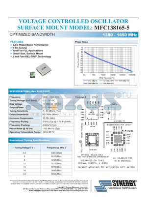 MFC138165-5 datasheet - VOLTAGE CONTROLLED OSCILLATOR