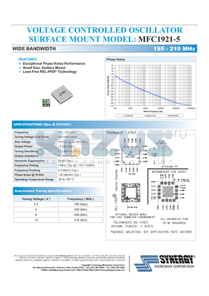 MFC1921-5 datasheet - VOLTAGE CONTROLLED OSCILLATOR