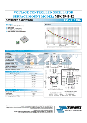 MFC2941-12 datasheet - VOLTAGE CONTROLLED OSCILLATOR