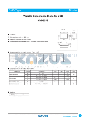 HVD355B datasheet - Variable Capacitance Diode for VCO