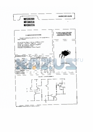 MFC8022A datasheet - CLASS B AUDIO DRIVERS SILICON MONOLITHIC FUNCTIONAL CIRCUITS