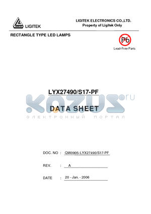 LYX27490/S17-PF datasheet - RECTANGLE TYPE LED LAMPS